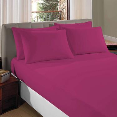 Imagem de Lençol de Baixo Avulso Liverpool Solteiro 100% Algodão Malha com Elástico Liso Violeta