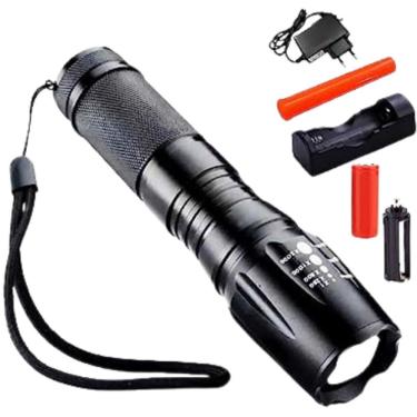 Imagem de Lanterna Tática Militar X900 Recarregável – X900 Com Zoom E Bateria Recarregável