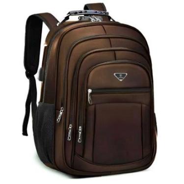 Imagem de Mochila Executiva Notebook Impermeável Reforçada Senha Antifurto Faculdade Trabalho com Porta USB-Unissex