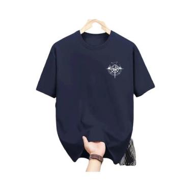 Imagem de Camiseta Masculina De Algodão Com Gola Redonda E Manga Curta, Camiseta