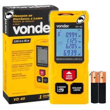 Imagem de Trena Digital Laser 40M Medidor Profissional a Distância Vonder