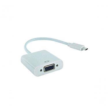 Imagem de Cabo Adaptador USB C para VGA Macho Vga Fêmea Conexão de Dispositivos a Monitores 1m Preto NWT