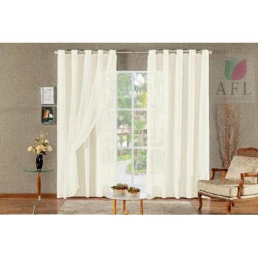 Imagem de Cortina Voal Transparente Para Sala Ou Quarto 2,00 X 1,70 - JR DECORAÇ