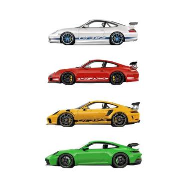 Imagem de Pôster Em Tela Multicolorido 911 GT3 SuperCar Geração Arte De Parede D