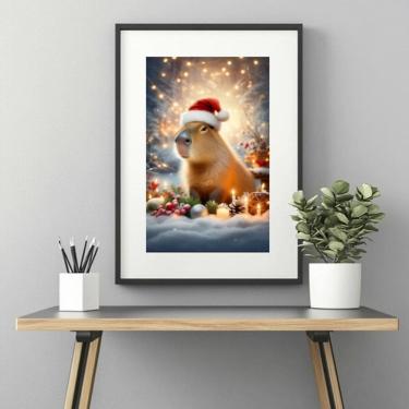 Imagem de Quadro Capivara Natalina - 60x48cm