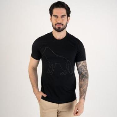 Imagem de Camiseta Acostamento Wolf Alto Relevo reta-Masculino