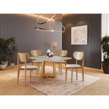 Imagem de Sala de Jantar Madeira Maciça 4 Cadeiras - Plenna - Harmonia