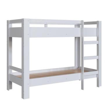 Imagem de Beliche Infantil com Grade de Proteção e Escada Slim Branco - Completa