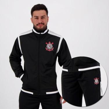 Imagem de Agasalho Conjunto Trilobal Masculino Corinthians Timão Oficial Licenciado com Escudo Bo...