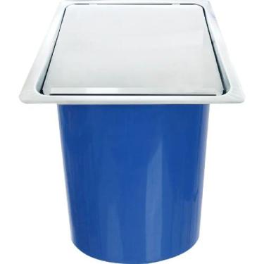 Imagem de Lixeira Quadrada de Aço Inox para Embutir na Bancada 5 Litros - LIX-00