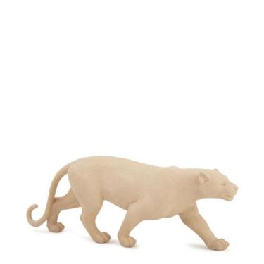 Imagem de Escultura Decorativa Leopardo em Poliresina Bege 36cm 18769 Mart
