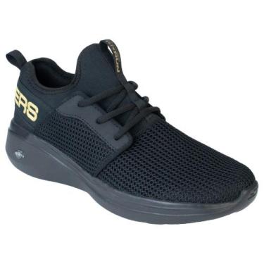 Imagem de Tênis Feminino Skechers Go Run Fast Valor, Preto, Dourado, 34