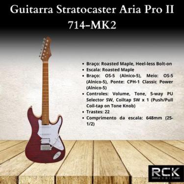 Imagem de Guitarra Stratocaster Aria Pro II 714-MK2, RBRD