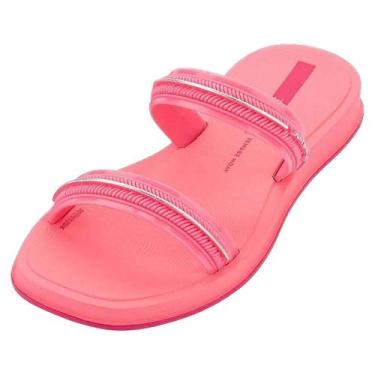 Imagem de Chinelo Slide Infantil Menina Conforto Ipanema Kids Glow, Rosa, Prata,