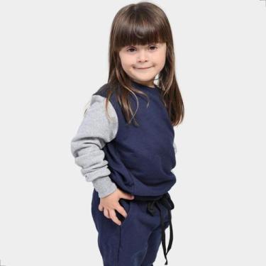 Imagem de Moletom Infantil Careca Básico Duo Blusa Algodão Macio - Tech Malhas, 