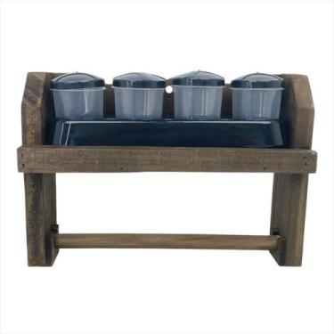Imagem de Porta Temperos De Mesa Porta Condimentos MDF Madeira Potes - Ateliê Ce