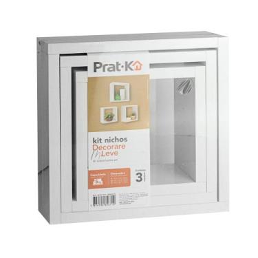 Imagem de Kit c/ 3pcs nicho leve decorare branco prat-k