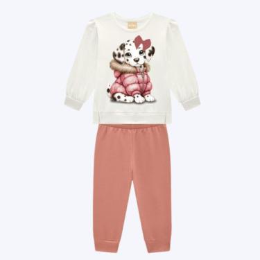 Imagem de Conjunto Moletom Peluciado Infantil Menina Kyly 1000761, Mescla, Amare