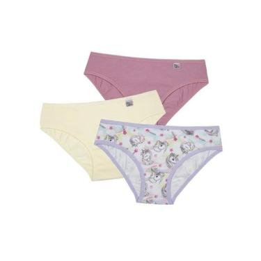 Imagem de Kit Delrio 3 Calcinhas Infantil V51354, M, Branco cutunirco, Pel