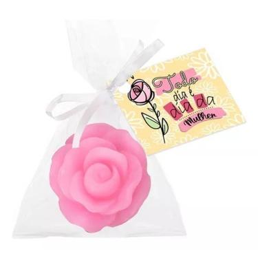 Imagem de Kit de Lembrancinhas Sabonetinhos Rosinhas Dia das Mães Dia da Mulher Outubro Rosa Sabo...