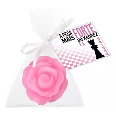 Imagem de Kit de Lembrancinhas Sabonetinhos Rosinhas Dia das Mães Dia da Mulher Outubro Rosa Sabo...