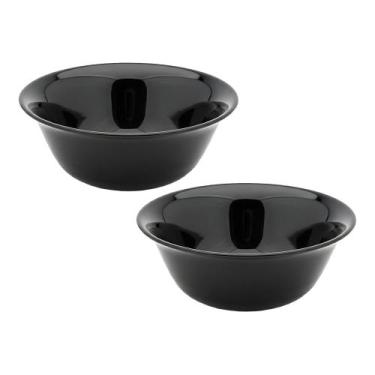 Imagem de Jogo 2 Bowl Preto de Vidro Opalino Mini Tigela 12cm Sobremesa Molhos P