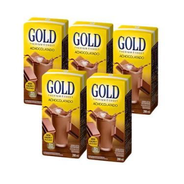 Imagem de Kit Bebida Láctea Achocolatado Zero Açúcar - Gold 5 Unidades 200ml