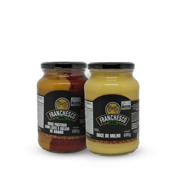 Imagem de Kit 2 Doces Artesanal Mineiros Gourmet Caseiro Pote de Vidro 680g Fran