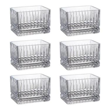 Imagem de Conjunto 6 Mini Bowls Quadrados Cristal Listra Lyor Luxo