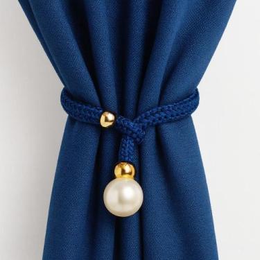 Imagem de Prendedor de Cortina com Pérola Decorativa Kit 2 Sem Furo 50 cm - Inte