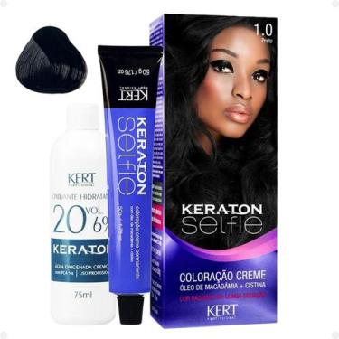 Imagem de Coloração Creme Kert Keraton Selfie 1.0 Preto