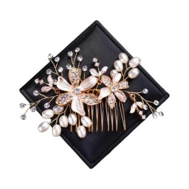 Imagem de Tiara De Cristal Dourado Com Pérolas Para Mulheres, Acessórios De Cabe