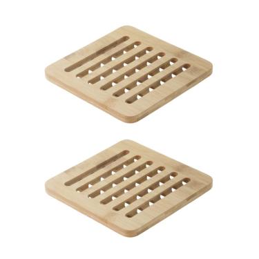 Imagem de Descanso de Panela Ecokitchen Resistente ao Calor Bambu Natural com Acabamento Leve e Durável para Cozinha Bege Mimo
