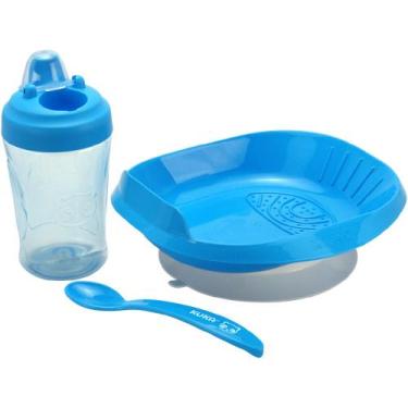 Imagem de Kit Refeição Infantil 3 Peças Prato Ventosa Copo Antivazamento 200ml T
