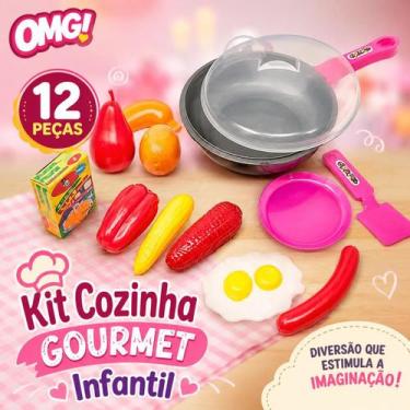 Imagem de Kit Cozinha Frigideira Gourmet Infantil Com Comidinhas - Pica Pau