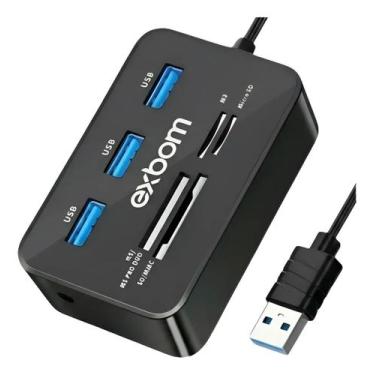 Imagem de Hub 7x1 Usb 3.0 Leitor Cartão Micro Sd, M2, Ms Pro Duo Universal - Exb
