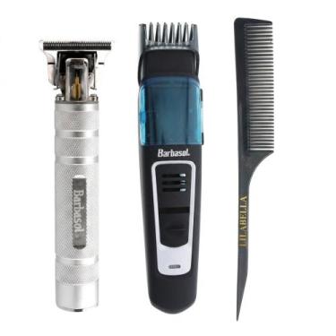 Imagem de Kit Máquina Acabamento T-Blade + Aparador Vacuum + Pente - Barbasol