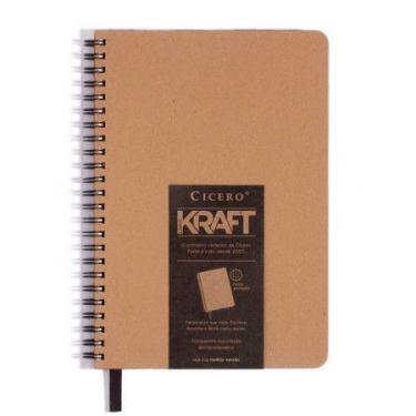 Imagem de Caderno espiral capa dura pontilhado Pequeno 96 folhas wire-o Kraft - 