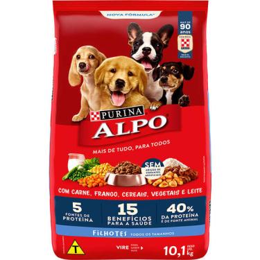 Imagem de Ração Seca Nestlé Purina Alpo Carne, Frango, Cereais, Vegetais e Leite para Cães Filhotes - 10,1 Kg