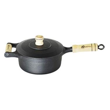 Imagem de Panela Ferro Fundido Tampa Ferro Cabo Madeira Santana 1,6 Lt