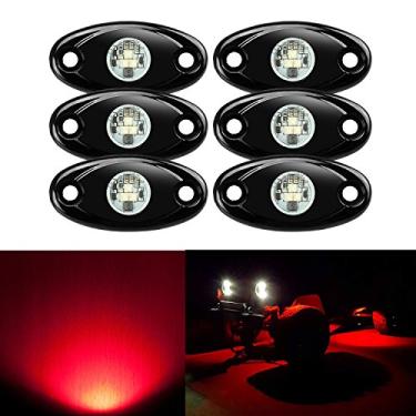 Imagem de 6 Pods LED Rock Lights, Ampper Waterproof LED Neon Underglow Light for Car Truck ATV UTV SUV Offroad Boat Underbody Glow Trail Rig Lamp (Red)