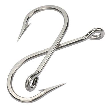 Imagem de TOPIND Ganchos de pesca de aço inoxidável 7731 grandes anzóis de pesca no mar, ganchos de atum, farpado, água salgada, grande, anzol, anzol, anzol, anzol, pesca de atum, tubarão, isca viva, acessórios de pesca