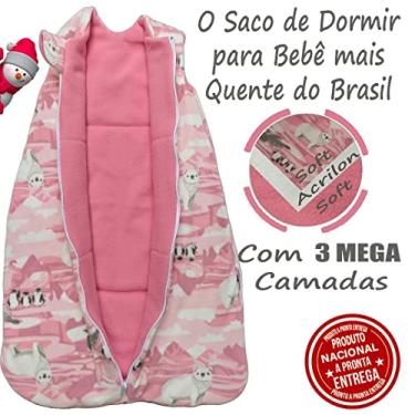Imagem de saco de dormir bebê invernão p 0 a 3 meses ravena forro acrilon e soft