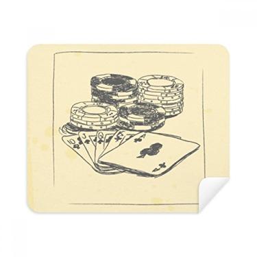 Imagem de Pano de limpeza de tela com estampa de poker Black Chip 2 peças de tecido de camurça