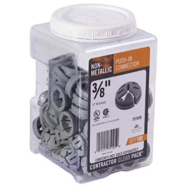 Imagem de Halex, Conector push-in não metálico Knockout, 75105B, 100 por pacote, cinza