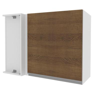 Imagem de Armário Aéreo de Canto Madesa Acordes 100% MDF 1 Porta - Branco/Rustic