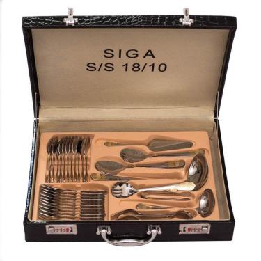 Imagem de Faqueiro 84 Peças Banhado A Ouro 24K Oferta Imperdível