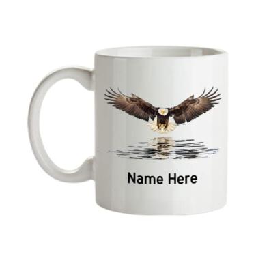 Imagem de Caneca personalizada águia, caneca voando águia, presentes de águia, presente para amantes de águia, presentes para aniversário de Natal ideia de presente de mordaça, copo de café águia com nome personalizado, caneca de café águia personalizada