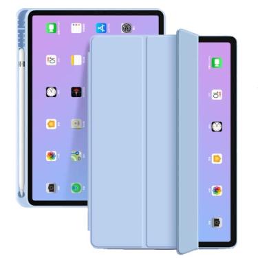 Imagem de Capa para iPad Pro 11" 4ª 3ª 2ª 1ª Geração (2018 até 2022) Smart Case Slim C/Suporte a Caneta e Adsorção Magnética Fundo Sólido Proteção Total- Anti Impacto/Auto Sleep/Tampa Magnética