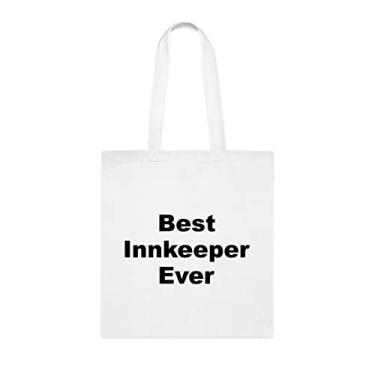 Imagem de Bolsa tote Innkeeper, Best Innkeeper Ever Bag, presente de innkeeper, presente para innkeeper, bolsa de ombro innkeeper, bolsas reutilizáveis, ideia de de Natal, Branco